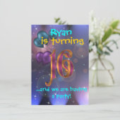 16. Geburtstagsfeier Einladung (Stehend Vorderseite)