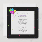 16. Geburtstagsfeier mit Ballon-Bunch Einladung (Rückseite)