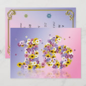 16. Geburtstagsfeier mit Blumenbriefen Einladung (Vorne/Hinten)