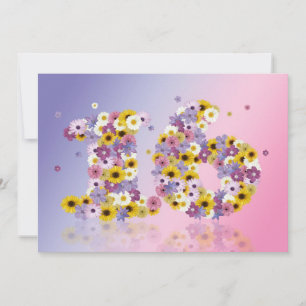 16. Geburtstagsfeier mit Blumenbriefen Einladung