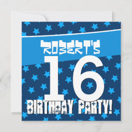 16. Geburtstagshues der Blauen Sterne D4241 Einladung
