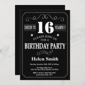 16. Geburtstagskarte Einladung (Vorne/Hinten)
