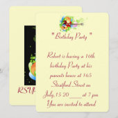 16. Geburtstagskarte Einladung (Vorne/Hinten)