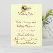 16. Geburtstagskarte Einladung (Stehend Vorderseite)