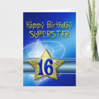 16. Geburtstagskarte für Superstar