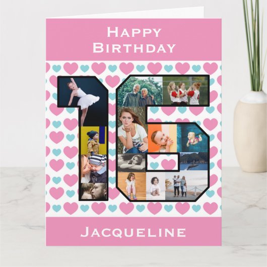 16. Geburtstagskarte Karte (Vorderseite)