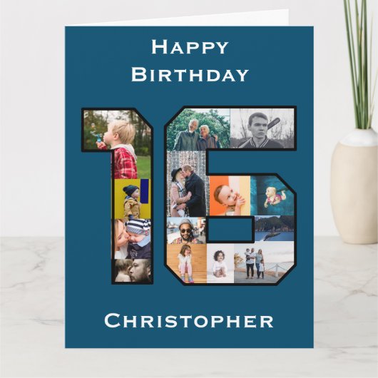 16. Geburtstagskarte Karte (Vorderseite)