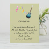 16. Geburtstagskarte Musikrock Einladung (Stehend Vorderseite)