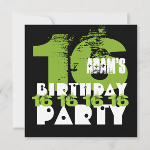 16. Geburtstagsparty 16 Jahre alt Grunge Z16A Einladung