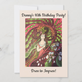 16. Geburtstagsparty - Cooles Mädchen Einladung