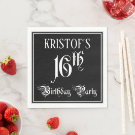 16. Geburtstagsparty — Extravagantes Script + Indi Serviette