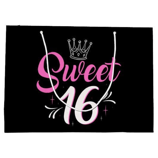 16. Geburtstagsparty Große Geschenktüte (Rückseite)