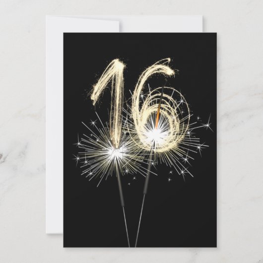 16. Geburtstagsparty Sparklers Einladung (Vorderseite)