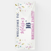 16. Geburtstagsparty Willkommen Banner (Vertikal)