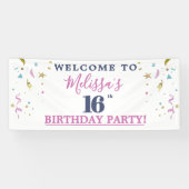 16. Geburtstagsparty Willkommen Banner (Horizontal)