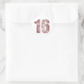 16. Geburtstagsrot Grunge Runder Aufkleber (Tasche)