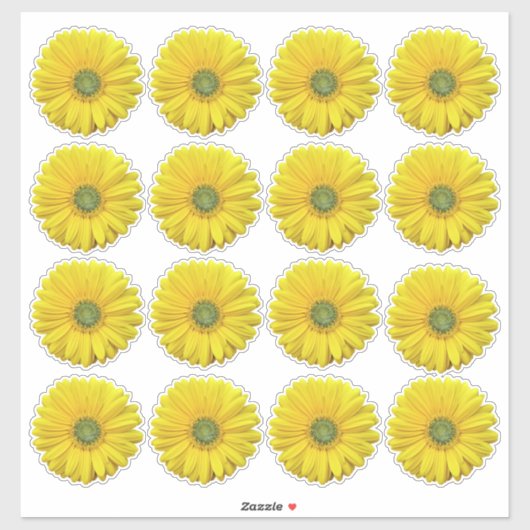16 Gelbe Gerbera Daisy Blume Kiss-Cut Stickers Aufkleber (Blatt)