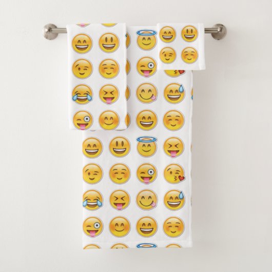 16 gemischte Emojis Badhandtuch Set (Insitu)