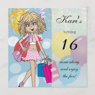 16. Girls Birthday Party Einladung