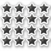 +16 Glitter Schwarzer Stern Aufkleber (Vorderseite)