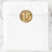 16 Goldballons Funkelnd Glitzer Runder Aufkleber (Tasche)
