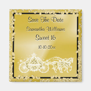 16. Goldprinzessin Coach u. -pferde Save the Date Magnet