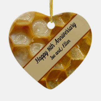 16. Hochzeitstag, Wax Keepake Herz Keramik Ornament