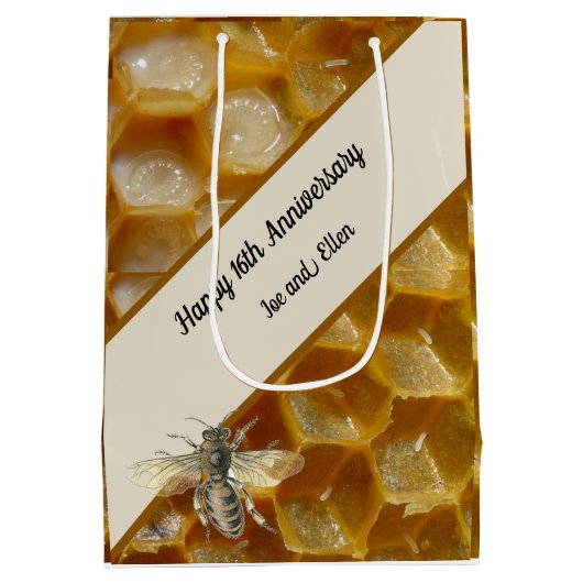 16. Hochzeitstag, Wax Mittlere Geschenktüte (Rückseite)