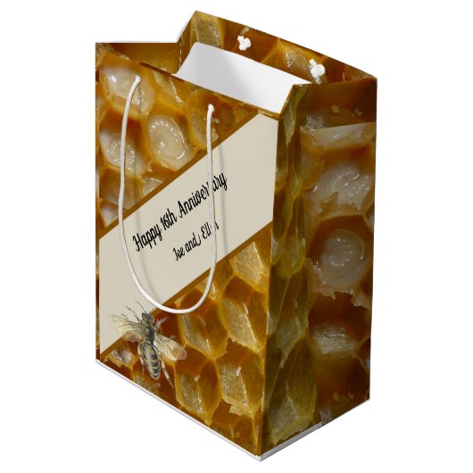 16. Hochzeitstag, Wax Mittlere Geschenktüte (Rückseite Schrägansicht)