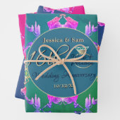 16. Hochzeitwelle, Statice-Blume Geschenkpapier Set (Beispiel)