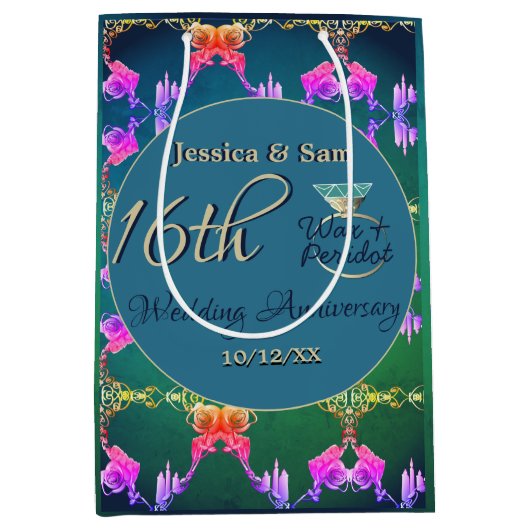 16. Hochzeitwelle, Statice-Blume-Geschenktasche Mittlere Geschenktüte (Vorderseite)