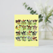 16 Huhn-Familien Postkarte (Stehend Vorderseite)