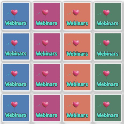 16 Ich liebe Webinare Aufkleber 4 Farben (Vorderseite)