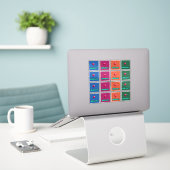 16 Ich liebe Webinare Aufkleber 4 Farben (Laptop auf Schreibtisch)