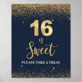 16 ist Sweet Bitte nehmen Sie eine Leckerei Navy & Poster (Vorne)
