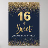 16 ist Sweet Bitte nehmen Sie eine Leckerei Navy & Poster (Vorne)