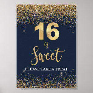 16 ist Sweet Bitte nehmen Sie eine Leckerei Navy & Poster