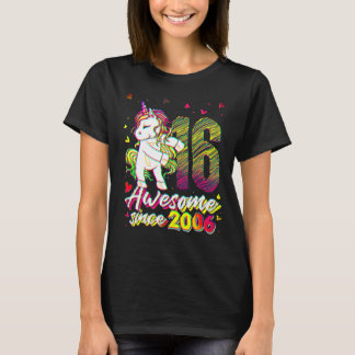 16 Jahre alte Einhorn-Flossing 16. Geburtstag Unic T-Shirt