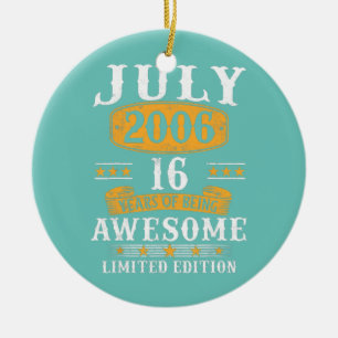 16 Jahre Alte Geschenke Vintag Juli 2006 16. Gebur Keramik Ornament