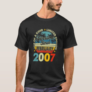 16 Jahre alte Vintage Februar 2007 16. Geburtstag T-Shirt
