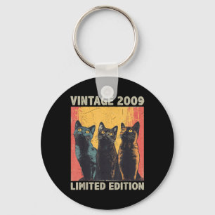 16 Jahre altes Geschenk Retro Vintag 2009 Katze üb Schlüsselanhänger