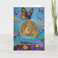 16 Jahre OM Jubiläum Münzschmetterlinge Blume
