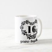 16. Jahrestag 16 Jahre zusammen Kaffeetasse (VorderseiteRechts)