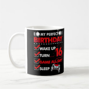 16-jähriger Gamer Boy 16. Perfect Birthday Gaming Kaffeetasse