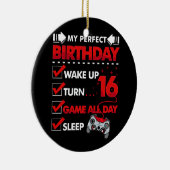 16-jähriger Gamer Boy 16. Perfect Birthday Gaming Keramik Ornament (Rechts)
