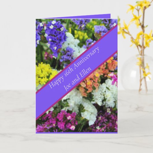 16. Jubiläum bunte Statice Karte (Gelbe Blume)