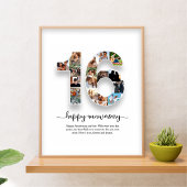 16. Jubiläum Foto Collage Poster