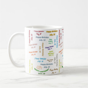 16. Juli, Geburtstags-Tasse Kaffeetasse