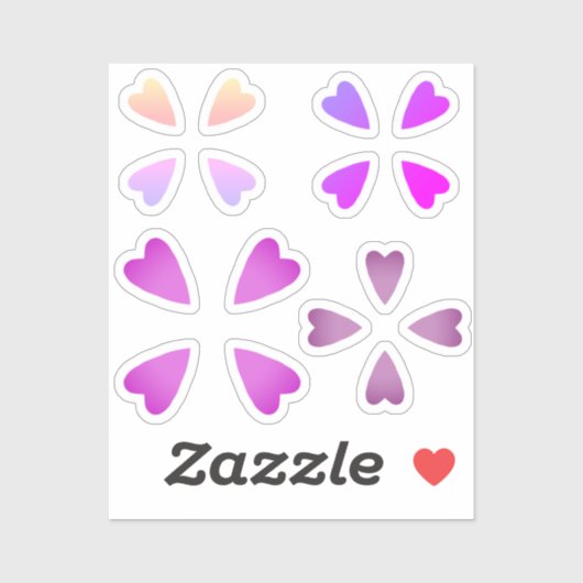 16 Kleine Herzen Aufkleber (Blatt)