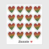 16 Kwanzaa Juneteenth Red Black Green Paint Hearts Aufkleber (Blatt)